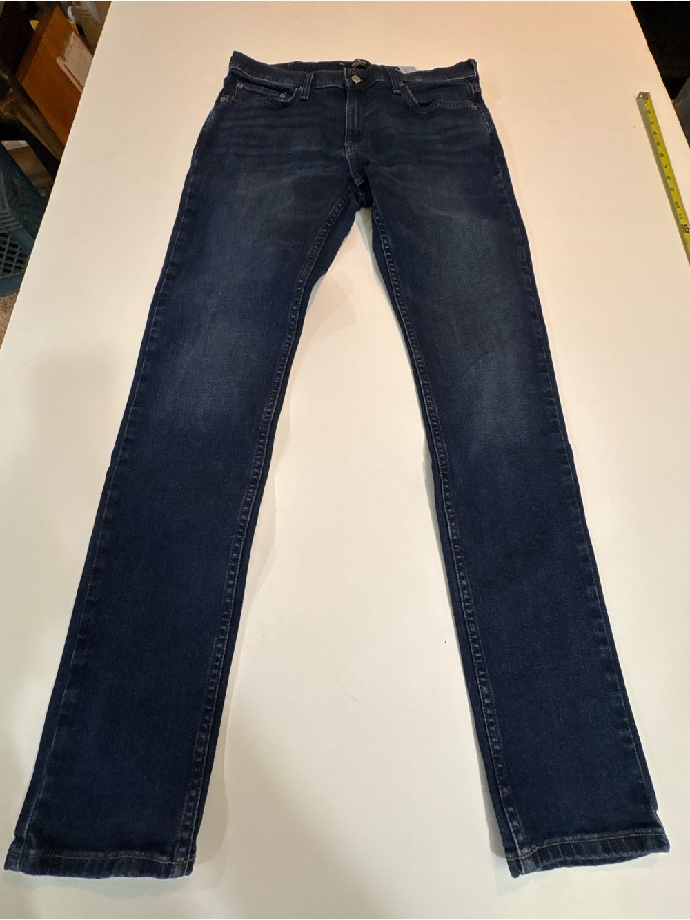 Hollister Men's Skinny Straight Dark Blue Jeans | W 32 L 34